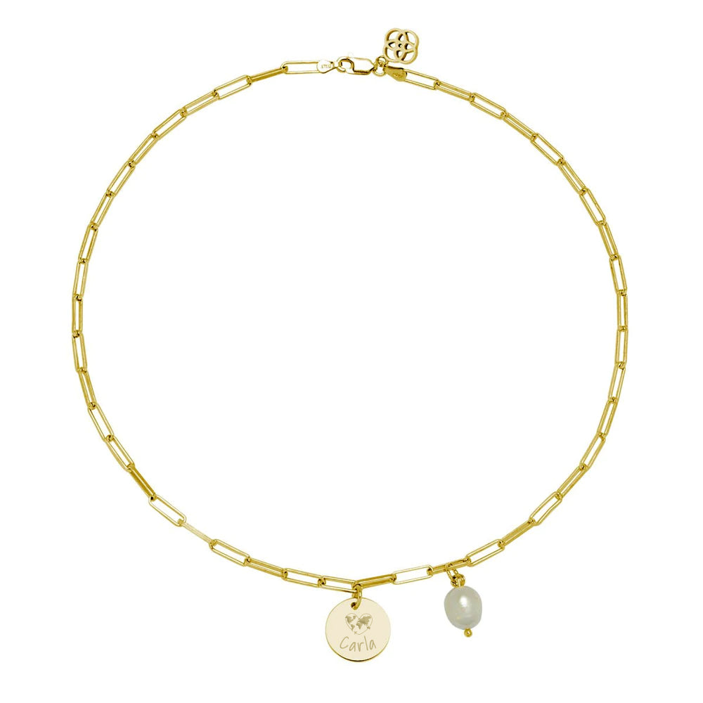 Collar Shell con Perla de Plata 925 Personalizado
