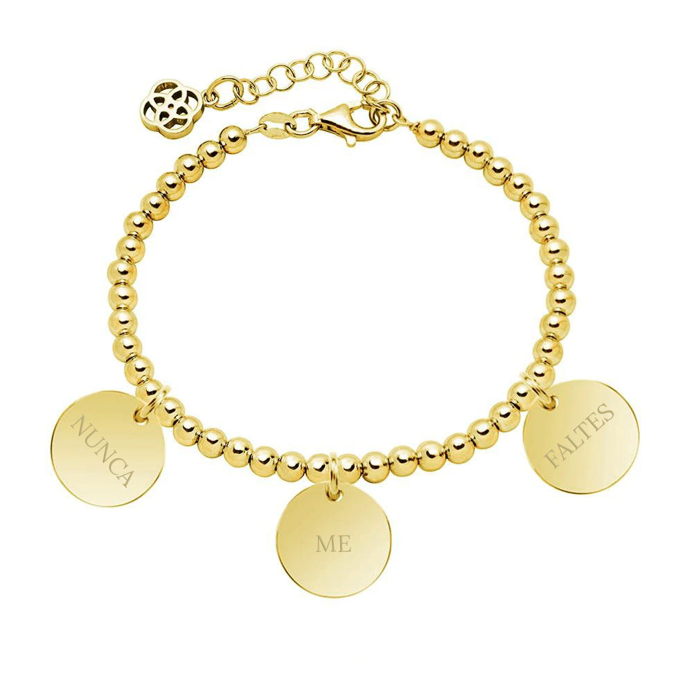 Pulsera Moon Bolas de Plata 925 Personalizada