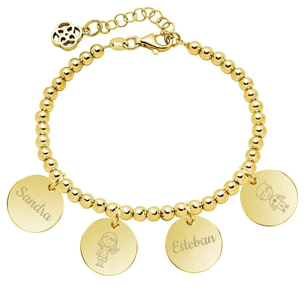 Pulsera Moon Bolas de Plata 925 Personalizada