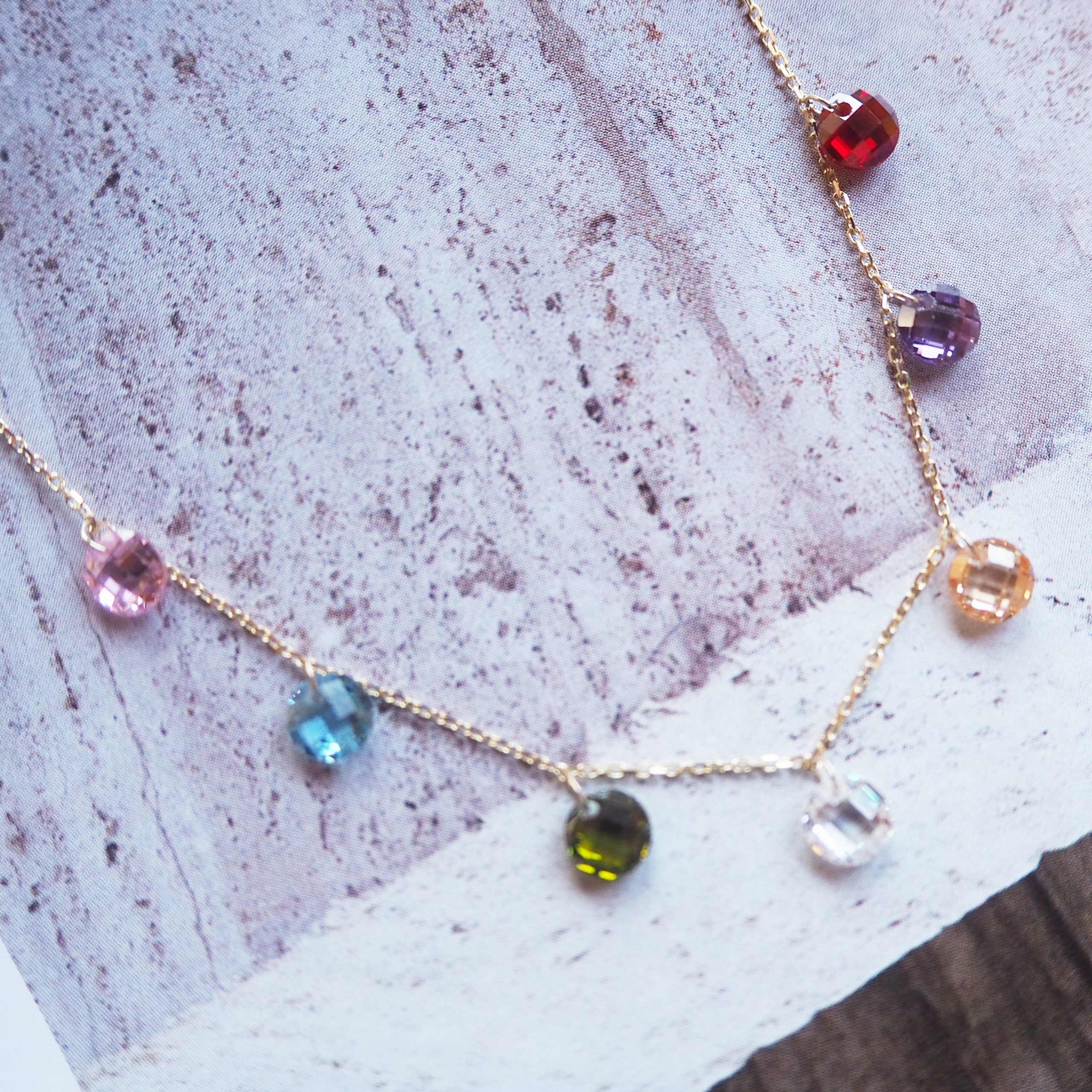 Collar Circonitas Color Facetadas