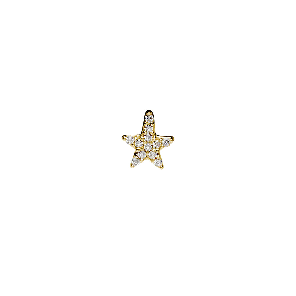 Pendientes Estrella de Oro 9K con Circonitas