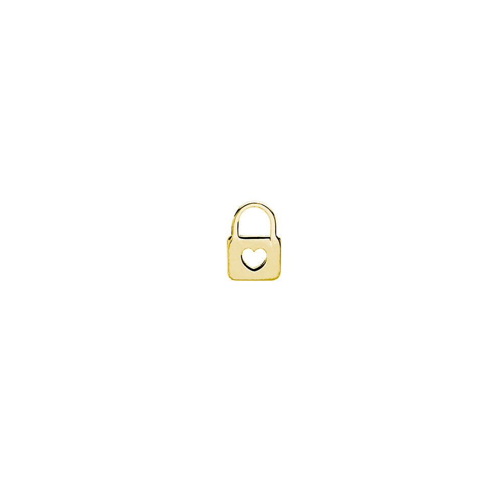 Piercing Labret de Oro 9K con Candado