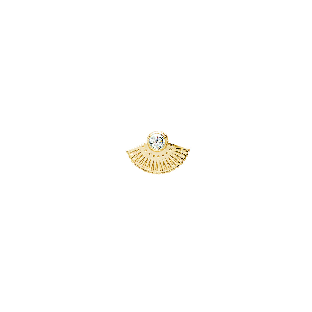 Pendientes Abanico de Oro 9K con Circonita