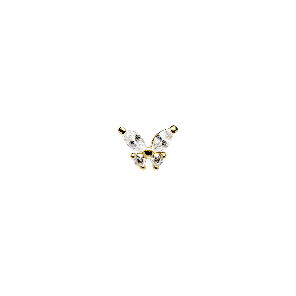 Piercing Mariposa Con Circonitas Oro