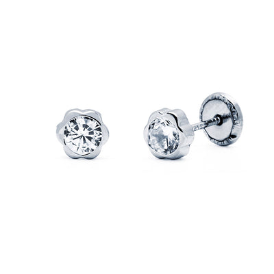 Pendientes Flor de Oro 18K para Niña
