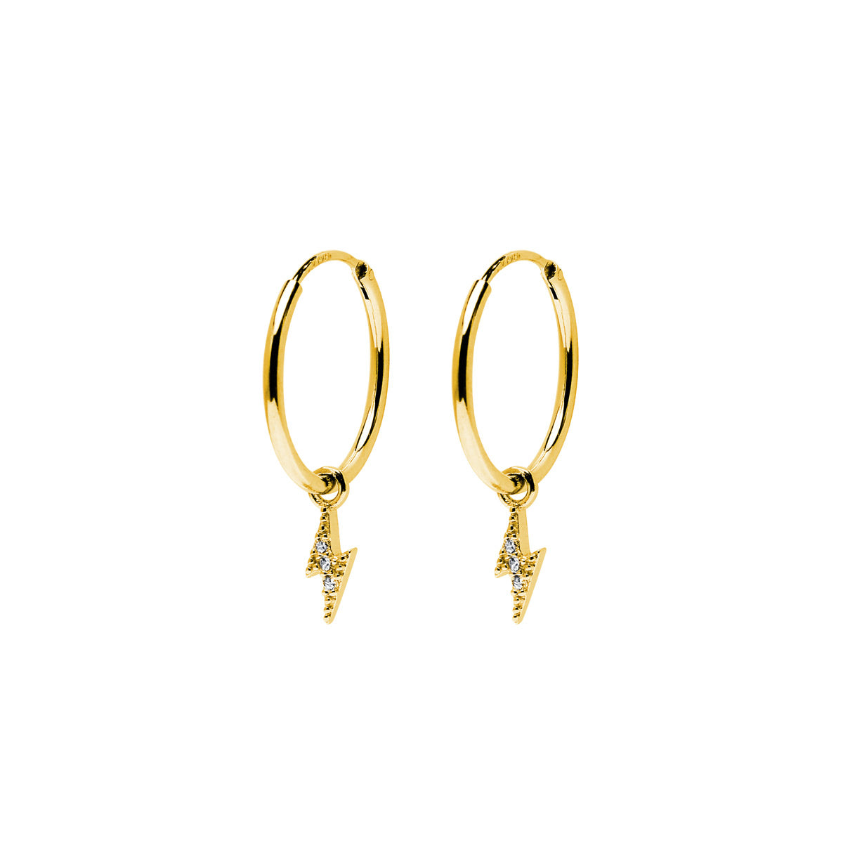 Pendientes Relámpago Ø 12mm Plata