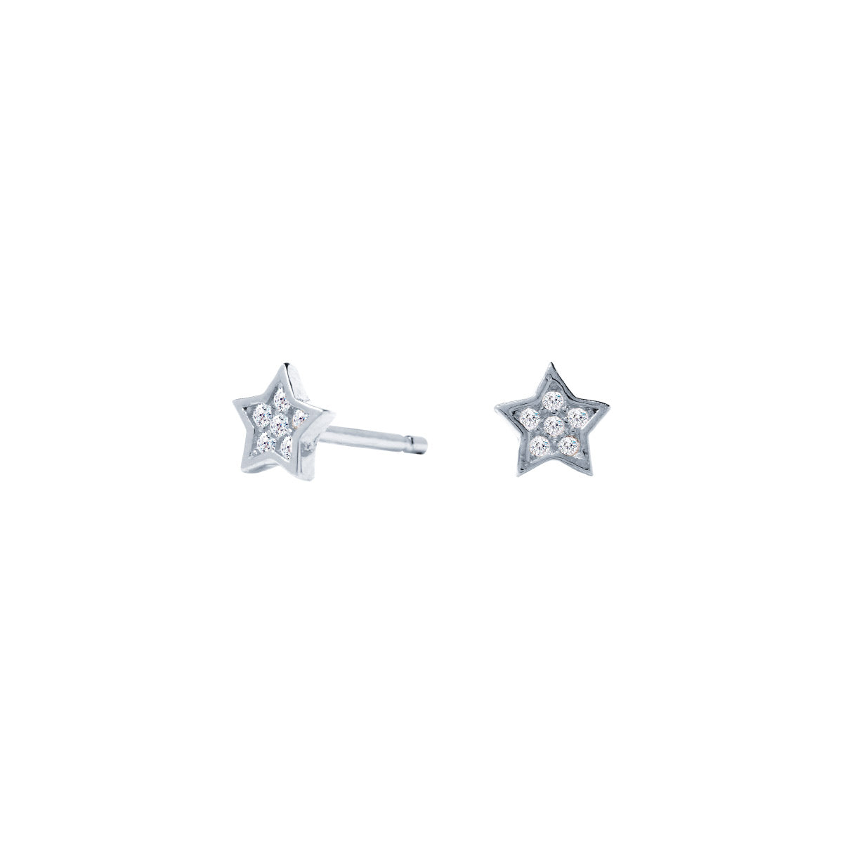 Pendientes mini estrellas plata