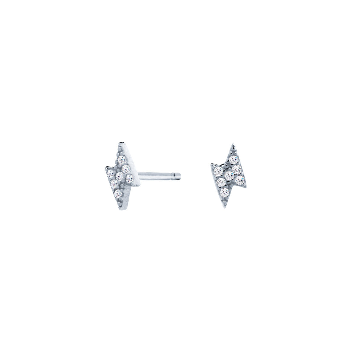 Pendientes mini rayo plata