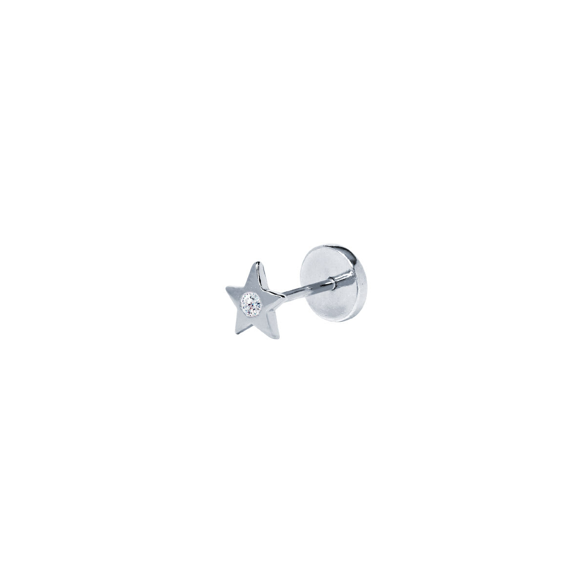 Pendiente piercing estrella plata