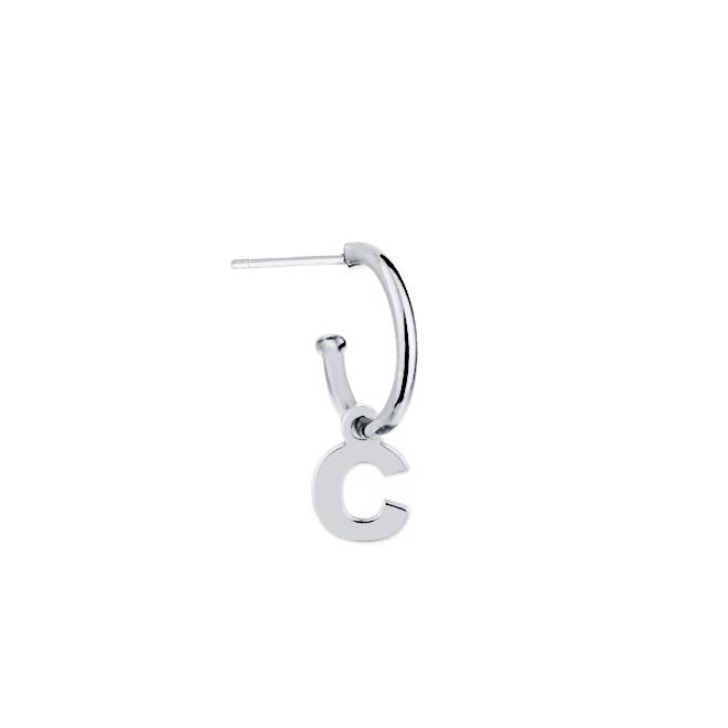 Pendientes de Plata 925 con Inicial Grabada