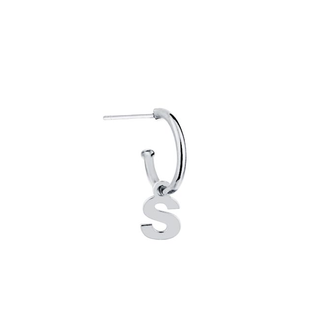 Pendientes de Plata 925 con Inicial Grabada