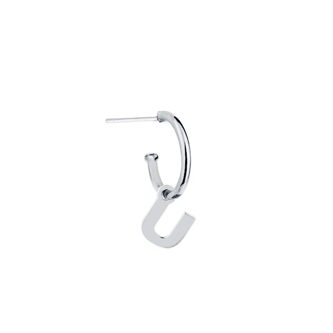 Pendientes de Plata 925 con Inicial Grabada