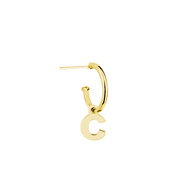 Pendientes de Plata 925 con Inicial Grabada