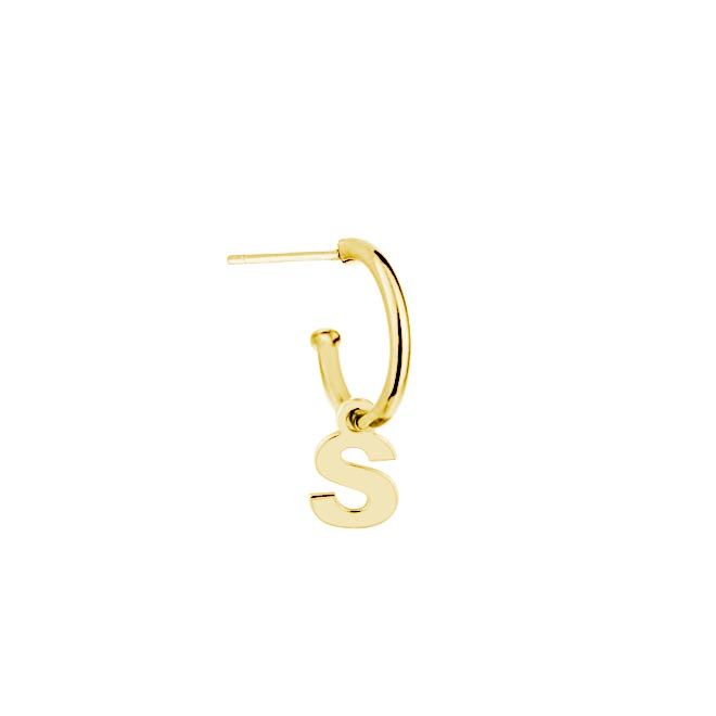 Pendientes de Plata 925 con Inicial Grabada