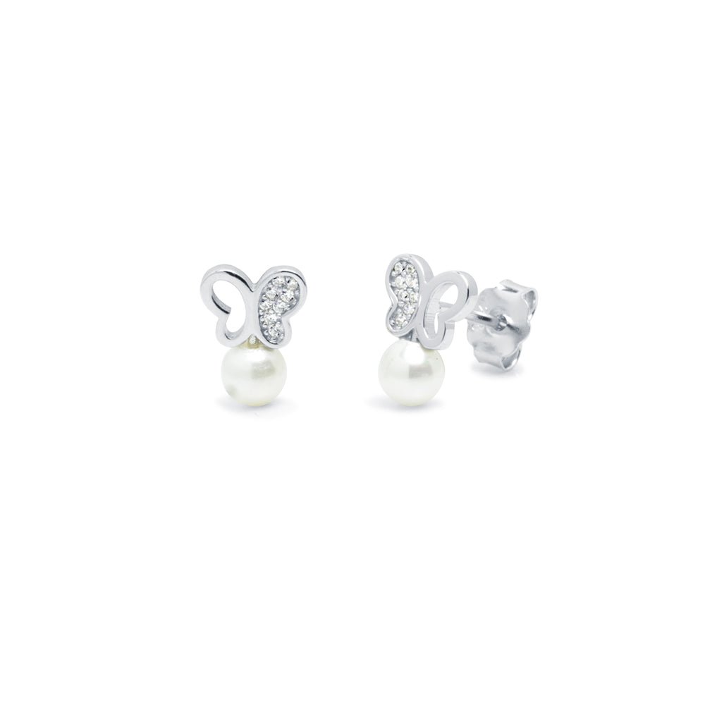 Pendientes Niña Mariposa Plata