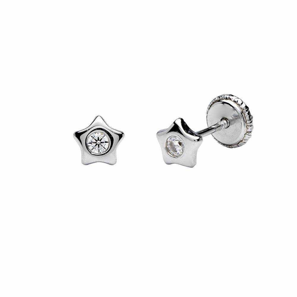 Pendientes Bebés Estrella Circonita Oro 18k
