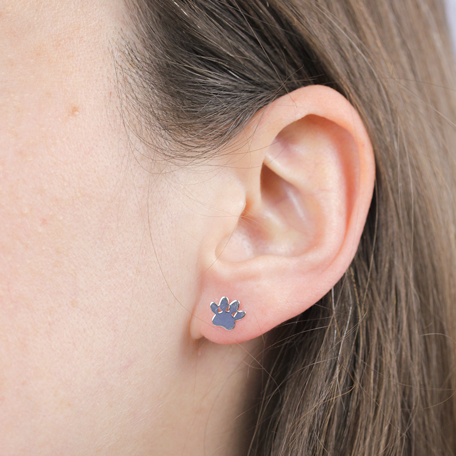 Pendientes Huella Perrito Plata