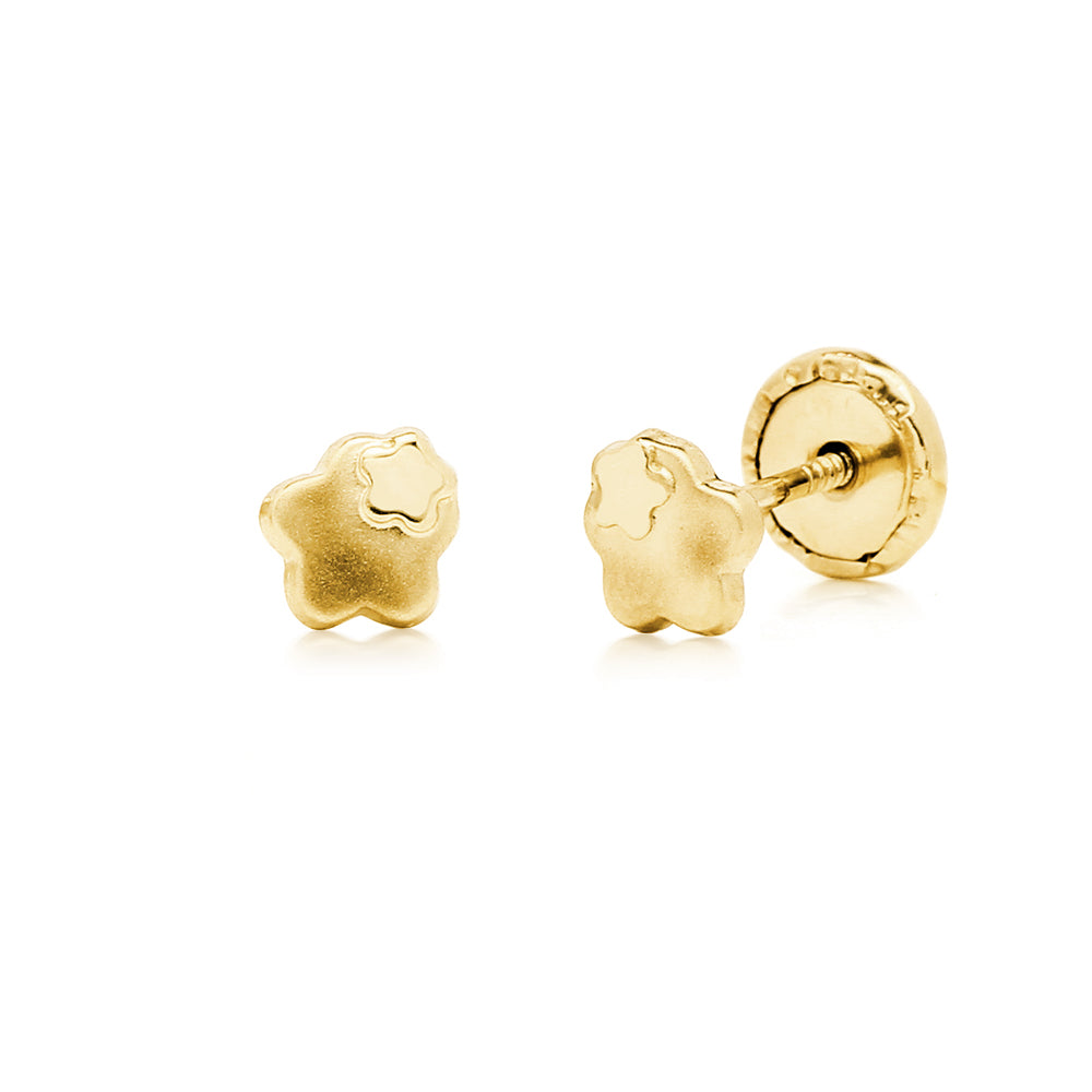 Pendientes Bebés Flores Oro 18k