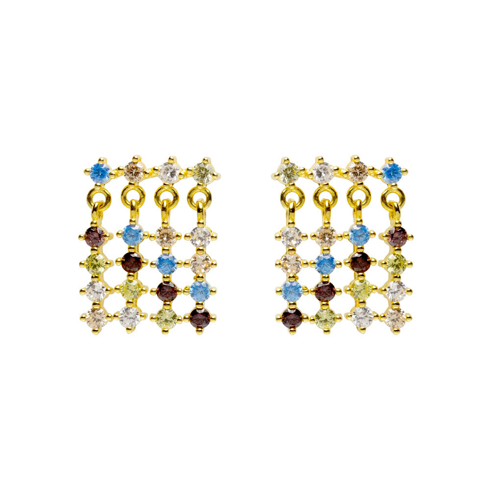 Pendientes Cascada de Plata 925 con Colores