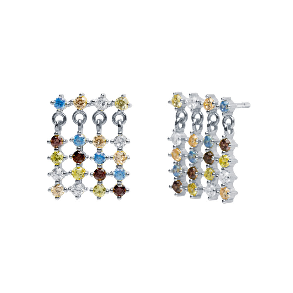 Pendientes cascada colores felicidad plata