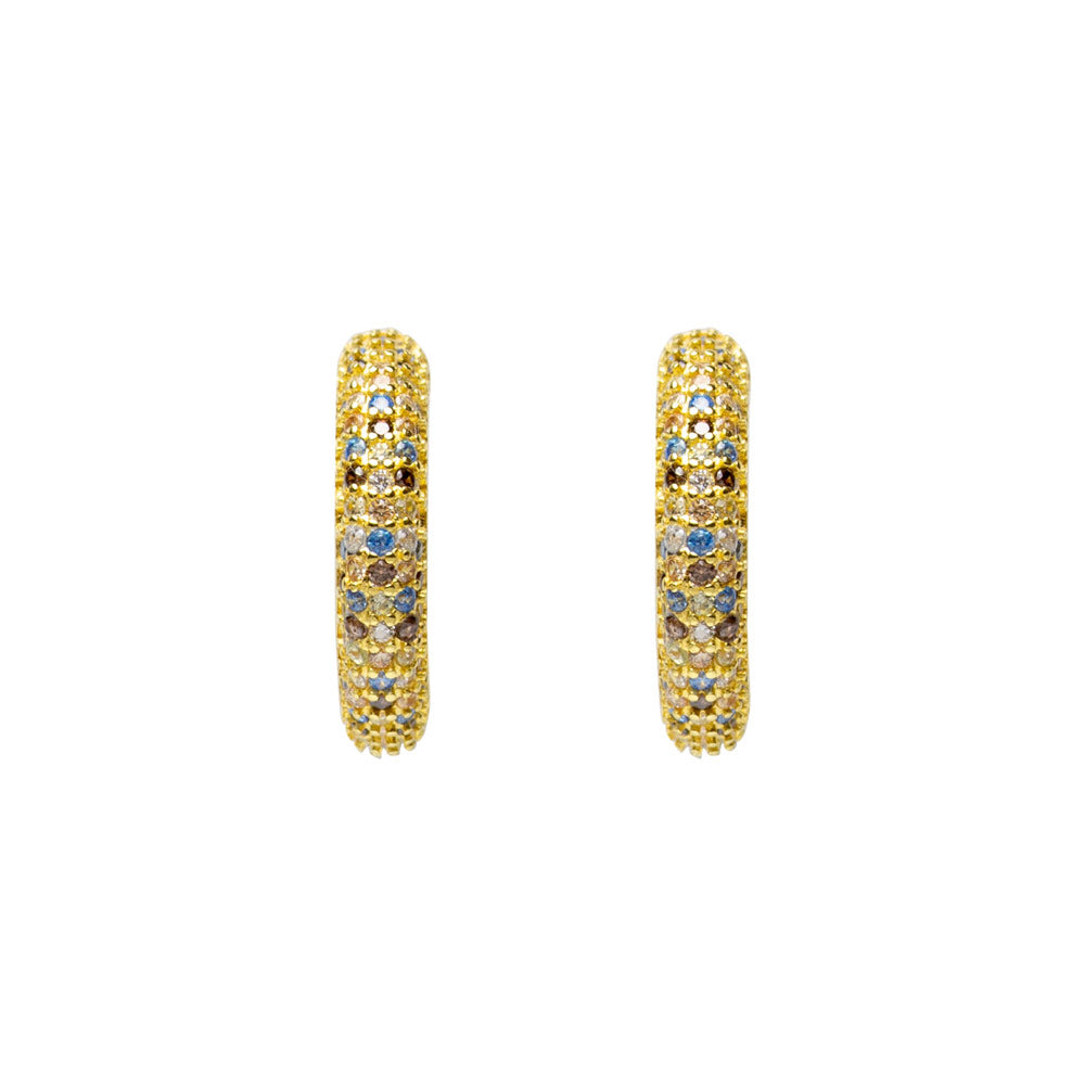 Pendientes Aro de Plata con Circonitas de Colores