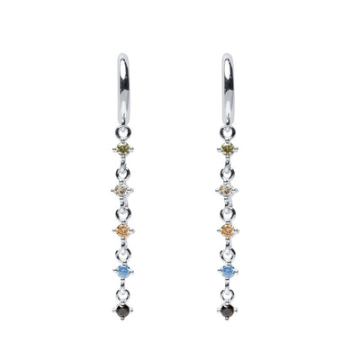 Pendientes Aro de Plata con Circonitas de Colores