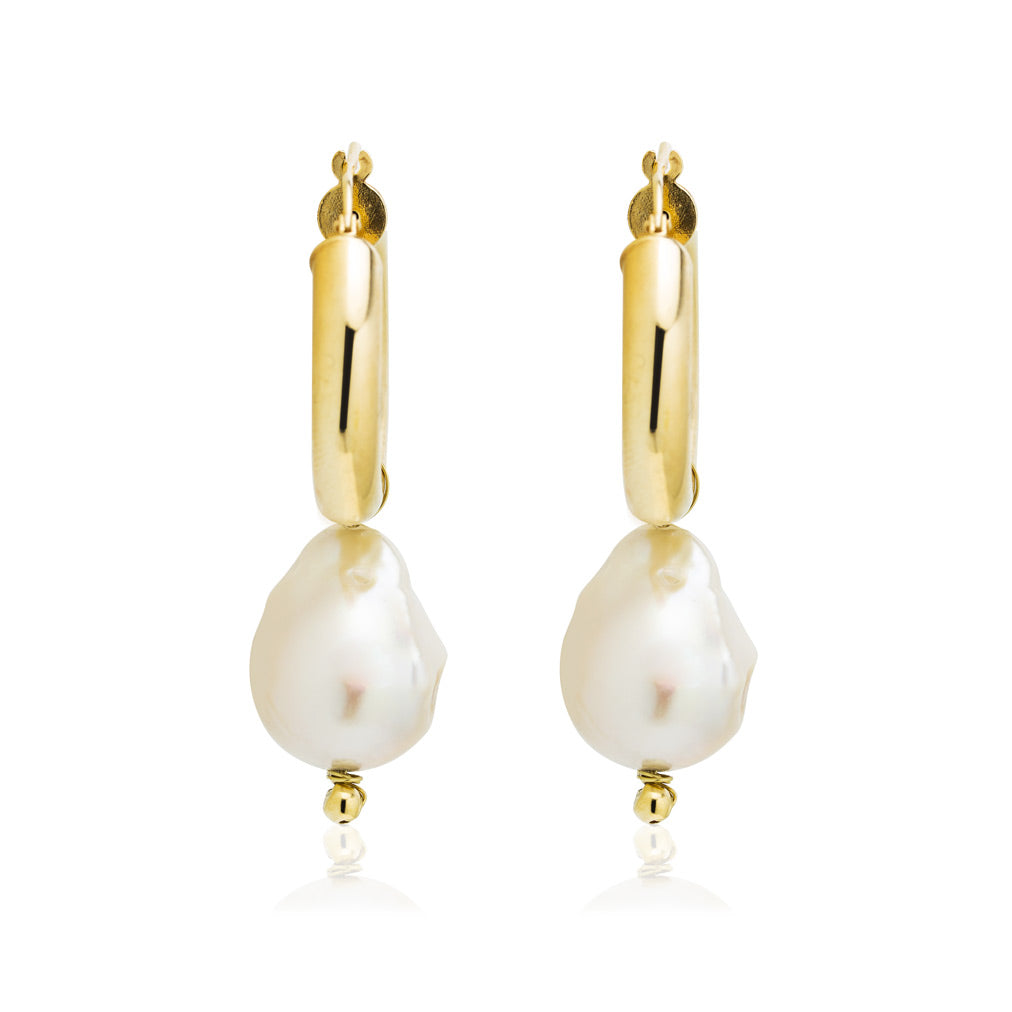 Pendientes Aro de Plata con Perla Shell
