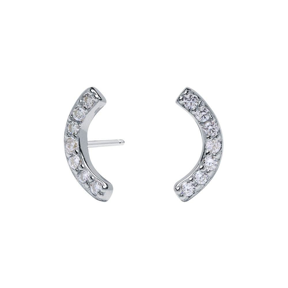 Pendientes medio círculo plata