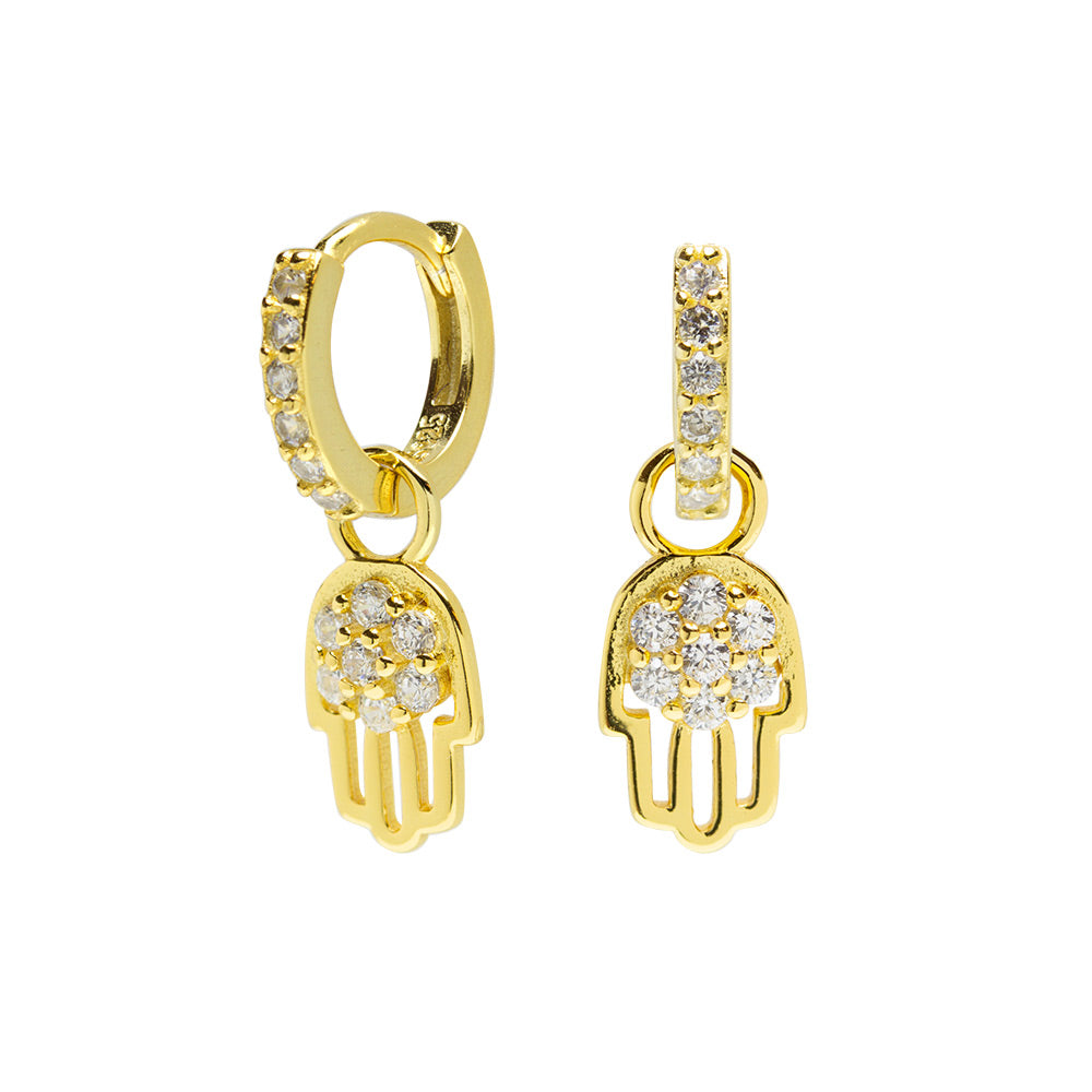 Pendientes aro mano fátima Ø 10mm Plata