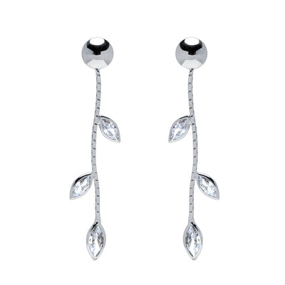 Pendientes Largos Hojas de Oro 9K
