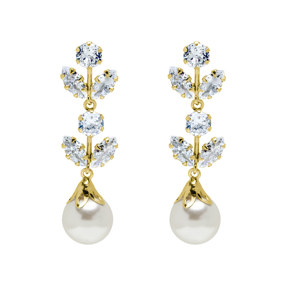 Pendientes Largos Elegantes con Perla