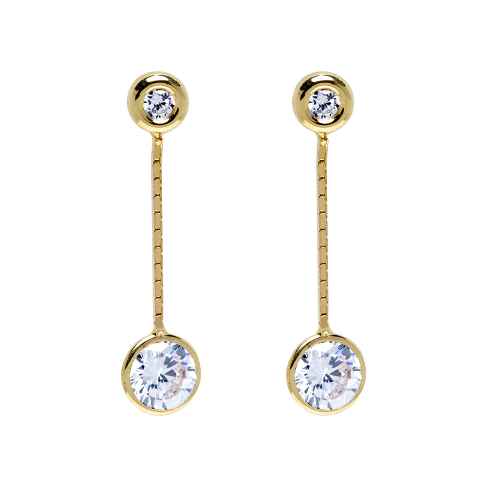 Pendientes Largos Minimalistas de Oro 9K