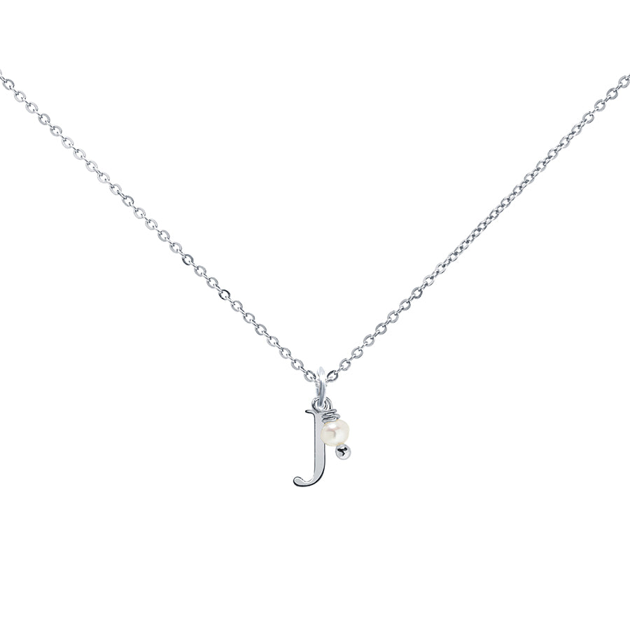 Colgante Charm Perla de Acero con Inicial Grabada