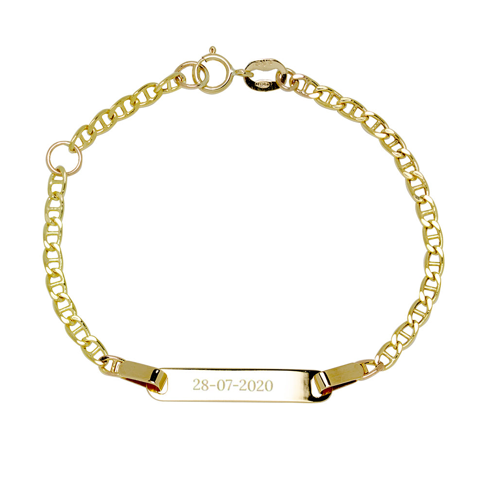 Pulsera Medalla Rectangular Cadena Marinera