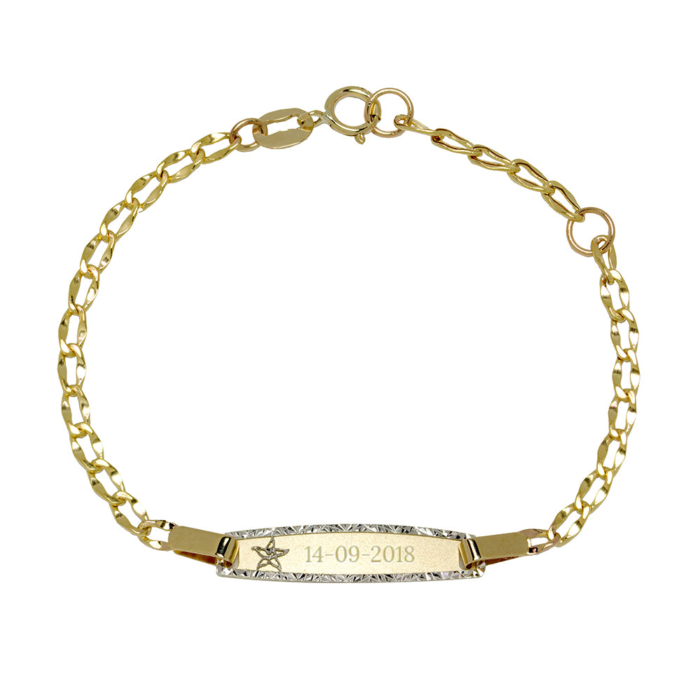 Pulsera Medalla Estrellita Bicolor