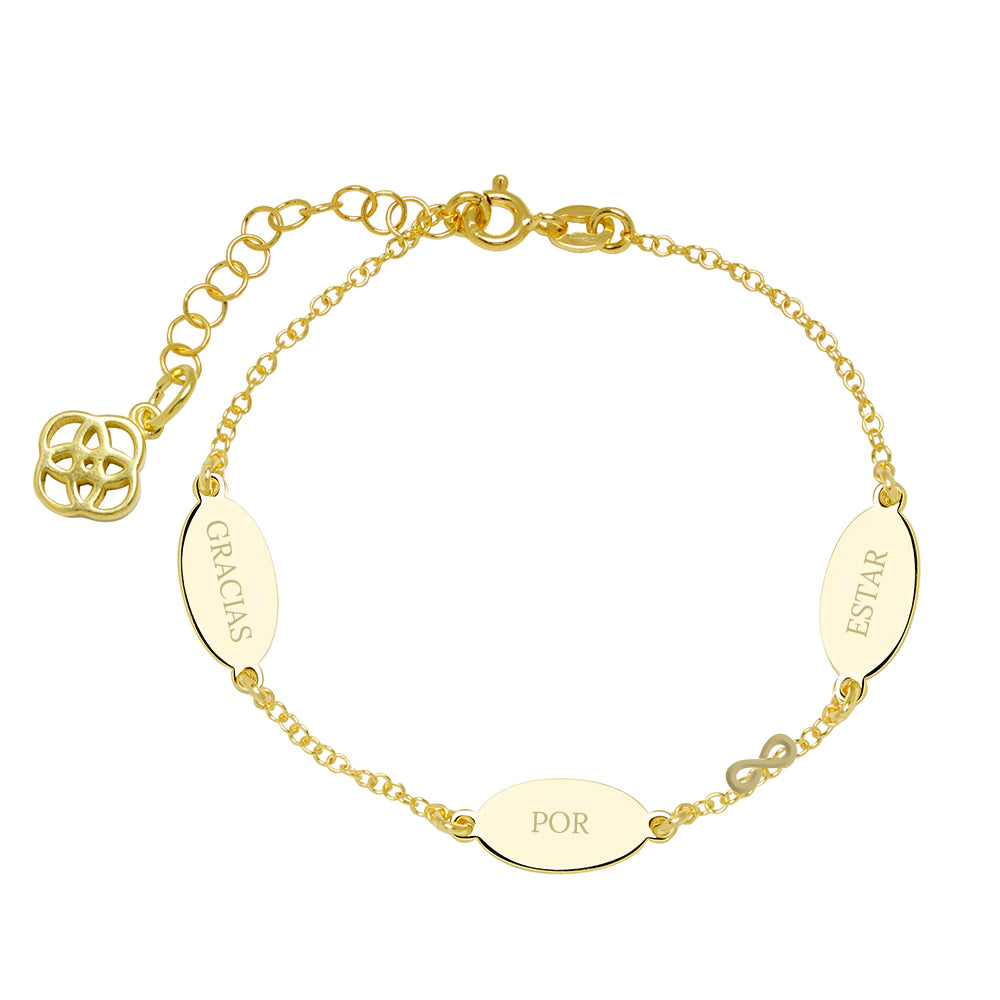 Pulsera Medalla Ovalada de Plata 925 Personalizada