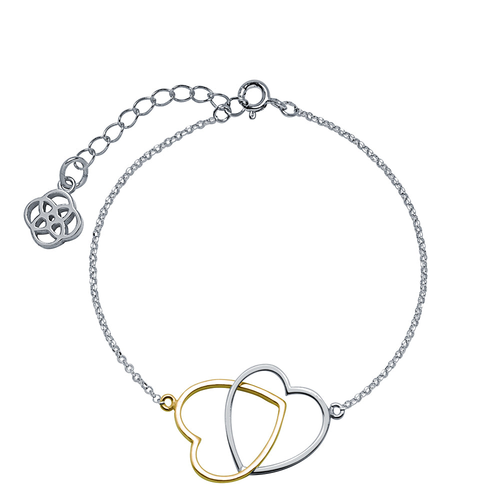 Pulsera Corazones Bicolor Entrelazados