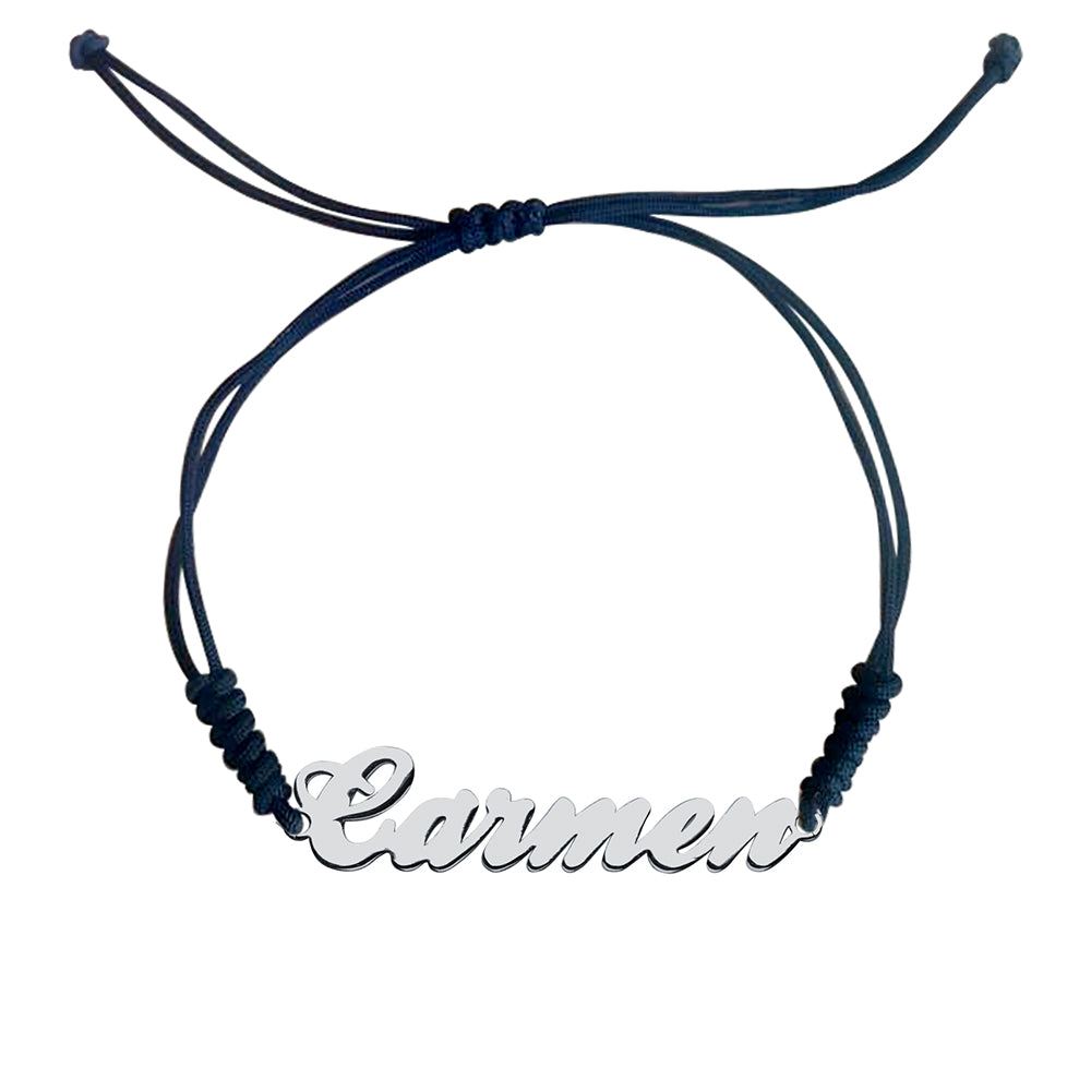 Pulsera Macramé de Oro con Nombre Grabado