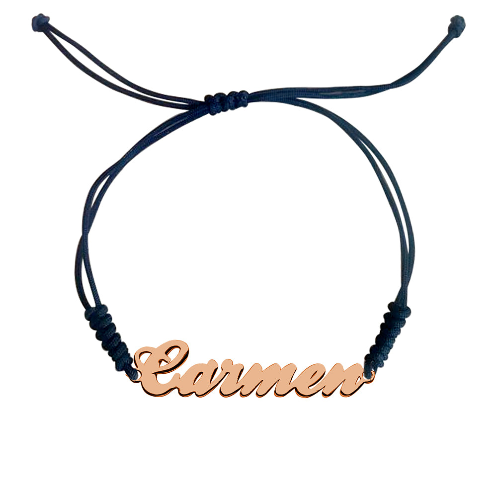 Pulsera Macramé de Oro con Nombre Grabado