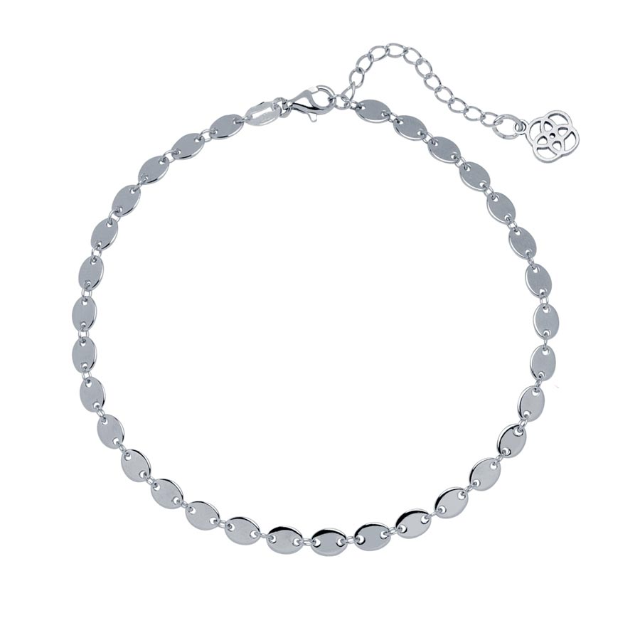 Tobillera Chocker Lentejuelas de Plata 925