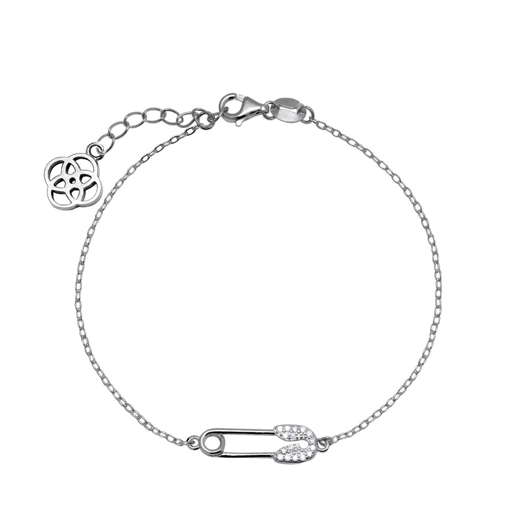 Pulsera Imperdible de Plata 925 con Circonitas