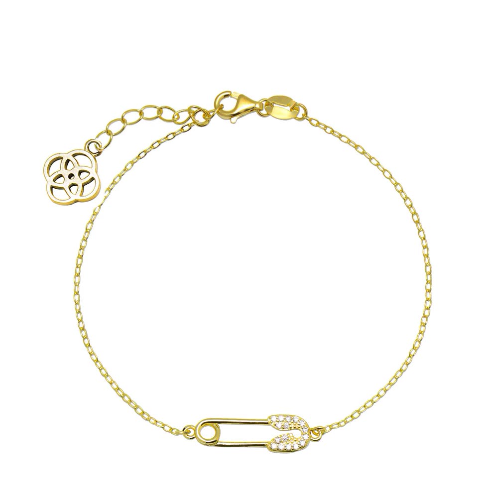 Pulsera Imperdible de Plata 925 con Circonitas