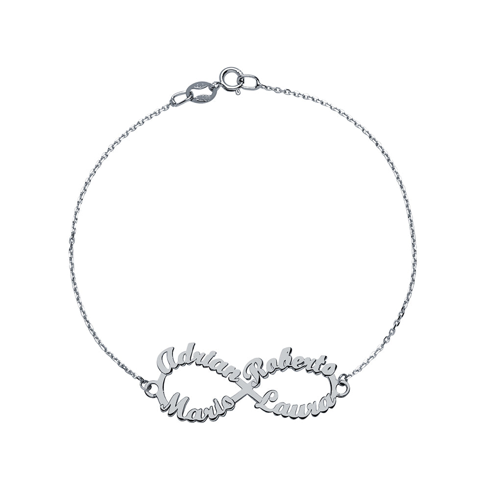 Pulsera Infinito de Oro con Nombres Grabados