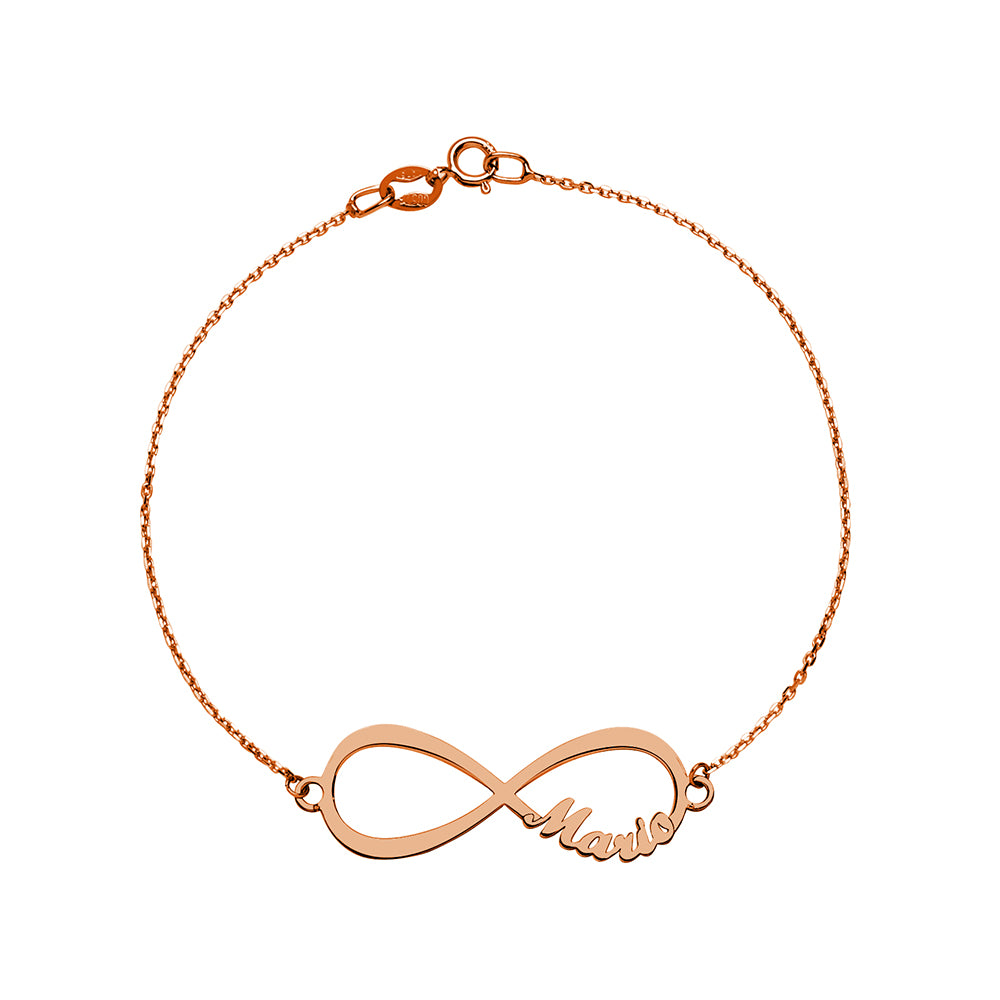 Pulsera Infinito de Oro con Nombre Grabado