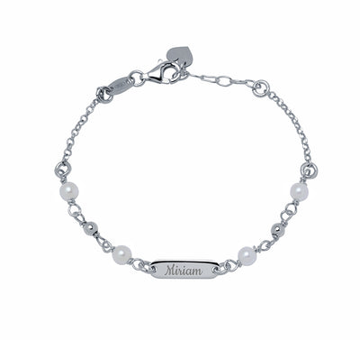 Pulsera Nomeolvides Perlas de Plata 925 Personalizada