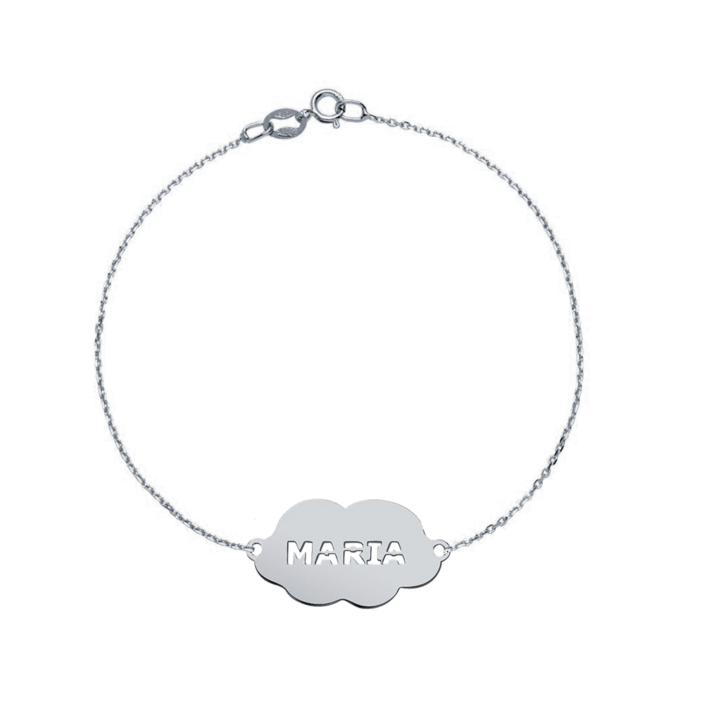 Pulsera Nube de Oro con Nombre Grabado