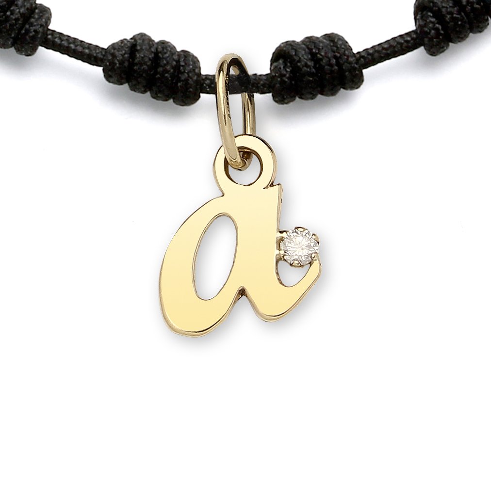Pulsera con Inicial Diamante y Oro