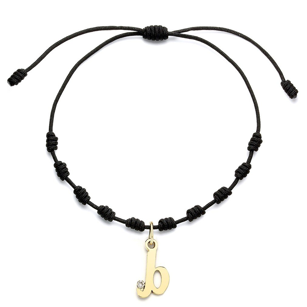 Pulsera con Inicial Diamante y Oro