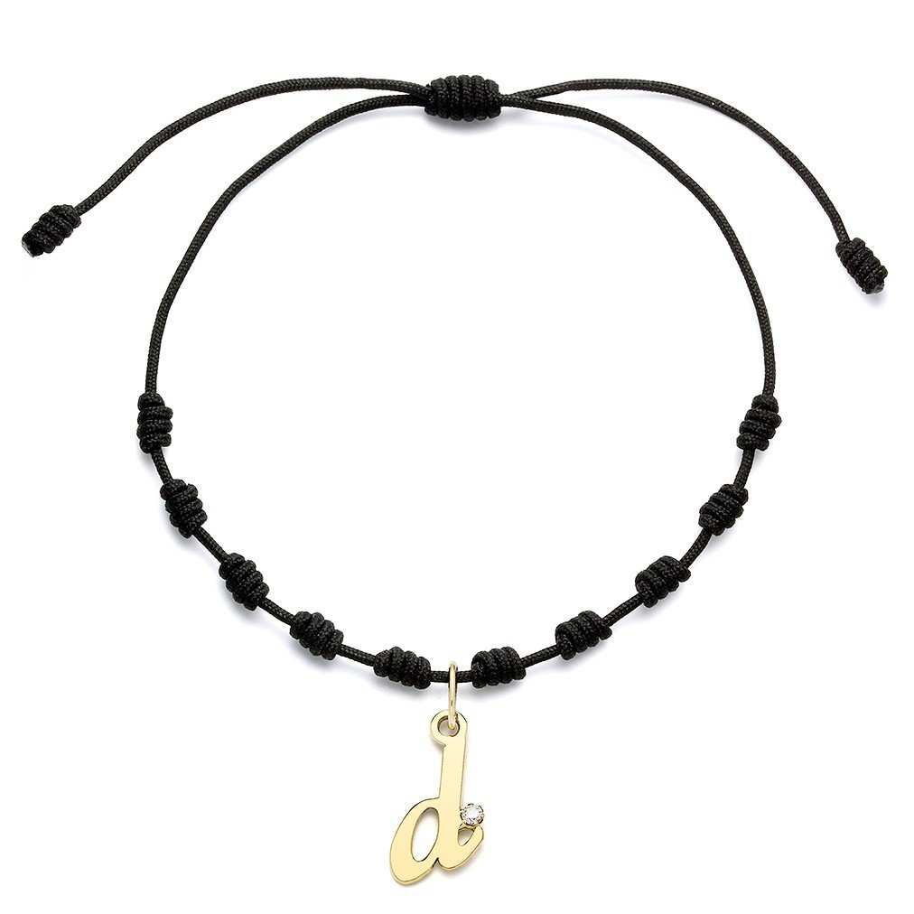 Pulsera con Inicial Diamante y Oro