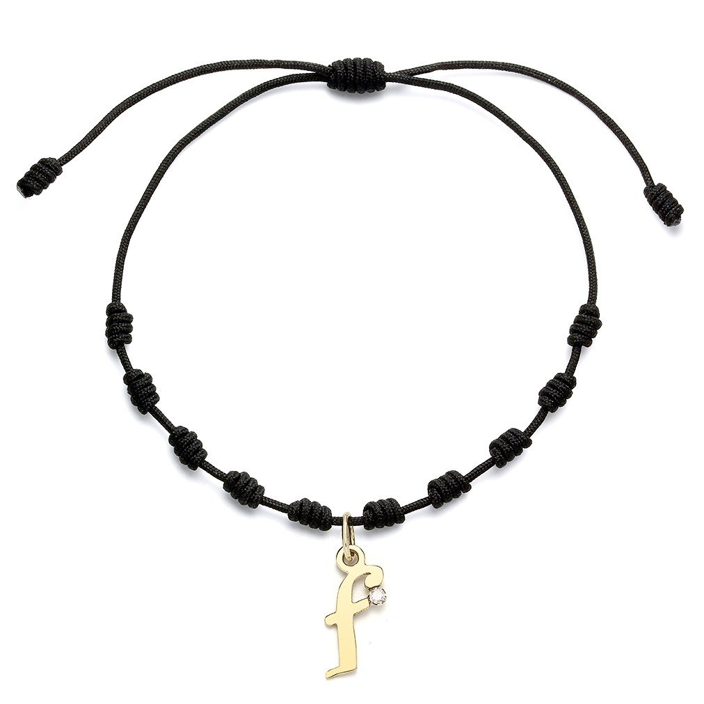 Pulsera con Inicial Diamante y Oro